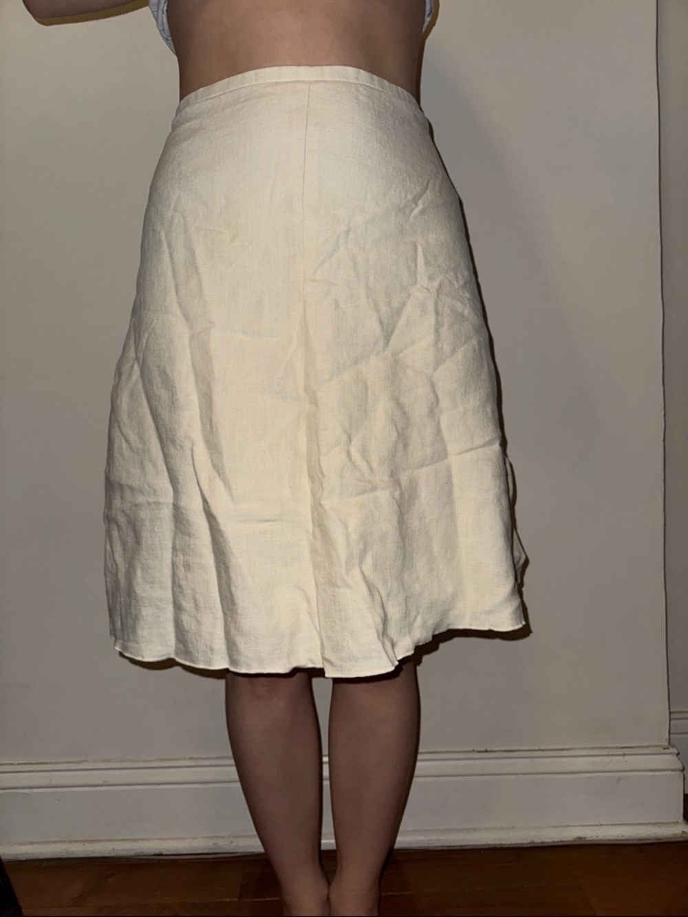 Banana Republic Cream Midi A-Line Skirt